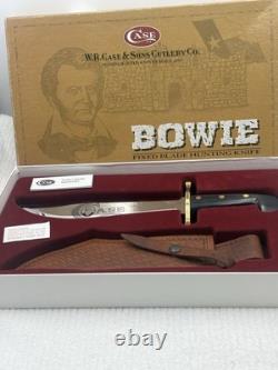 WR Case & Sons Cutlery Co Bowie Fixed Blade Hunting Knife With Leather Sheath