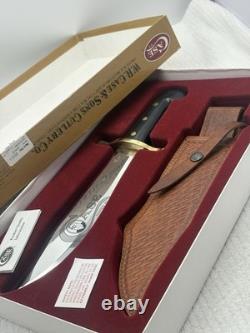 WR Case & Sons Cutlery Co Bowie Fixed Blade Hunting Knife With Leather Sheath