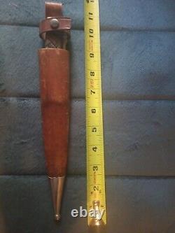 WW2 Era RARE Japan- Bowie Knife, WithLeather Scabbard, Wood Handle