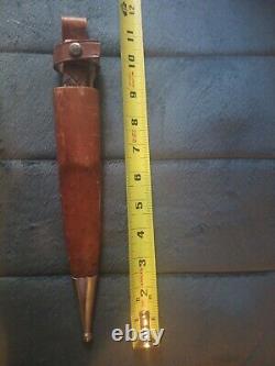 WW2 Era RARE Japan- Bowie Knife, WithLeather Scabbard, Wood Handle