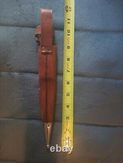 WW2 Era RARE Japan- Bowie Knife, WithLeather Scabbard, Wood Handle