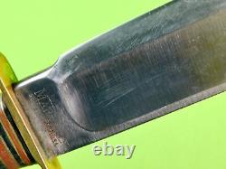 WW2 US Marbles Gladstone MI Large Stag Handle Hunting Knife with Sheath