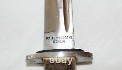 Waffen Loesche German WW2 Forestry Luftwaffe Bayonet WWII Fighting Knife Sheath