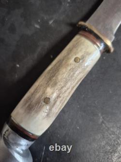 West Cut Boulder Colo Western Knife Fixed Blade Hunting Stag Antler Sheath 10