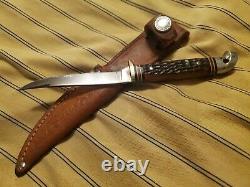 Western Boulder Jigged Bone 628 6 Fixed Blade Trout Knife withcase Unused