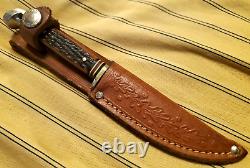 Western Boulder Jigged Bone 628 6 Fixed Blade Trout Knife withcase Unused