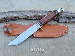 Western Boulder L46-5 Leather Handle Small Shark Fixed Blade Knife