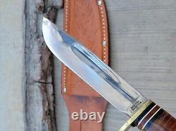 Western Boulder L46-5 Leather Handle Small Shark Fixed Blade Knife