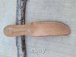 Western Boulder L46-5 Leather Handle Small Shark Fixed Blade Knife