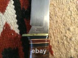 Western Fixed Blade Hunting Knife With Acorn Sheath Tang Mark 1960's
