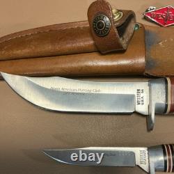 Western Fixed Blade Pair With Leather Sheath