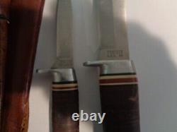 Western Knife USA 66 Hunting Knife And L628 small game knife with Leather Sheath