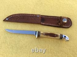 Western Small Bird & Trout Knife Patented Leather Sheath Boulder, Colo USA
