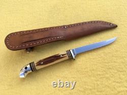 Western Small Bird & Trout Knife Patented Leather Sheath Boulder, Colo USA