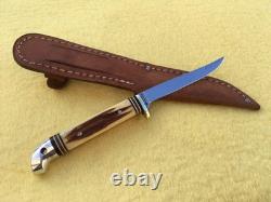 Western Small Bird & Trout Knife Patented Leather Sheath Boulder, Colo USA