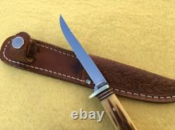 Western Small Bird & Trout Knife Patented Leather Sheath Boulder, Colo USA