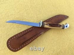 Western Small Bird & Trout Knife Patented Leather Sheath Boulder, Colo USA