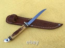 Western Small Bird & Trout Knife Patented Leather Sheath Boulder, Colo USA
