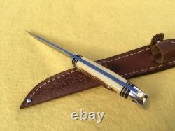 Western Small Bird & Trout Knife Patented Leather Sheath Boulder, Colo USA