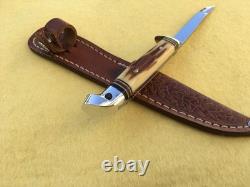 Western Small Bird & Trout Knife Patented Leather Sheath Boulder, Colo USA