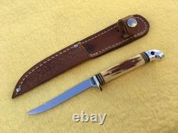Western Small Bird & Trout Knife Patented Leather Sheath Boulder, Colo USA