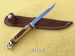Western Small Bird & Trout Knife Patented Leather Sheath Boulder, Colo USA