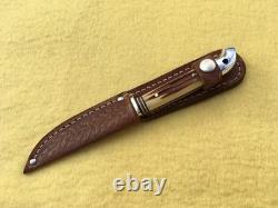 Western Small Bird & Trout Knife Patented Leather Sheath Boulder, Colo USA