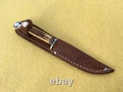 Western Small Bird & Trout Knife Patented Leather Sheath Boulder, Colo USA