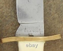 Western U. S. A. Cream Handled Hunting Knife W36 M