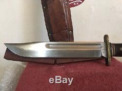 Western U. S. A W46-8 Vintage Fixed Blade Knife Original Sheath VG-Exc 1980