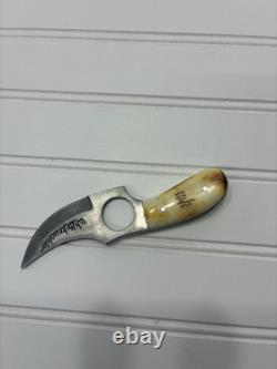 Whiteknuckler Fixed Blade Knife D2 Steel Horn Handle USA with Leather Sheath