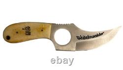 Whiteknuckler Fixed Blade Knife with Bone Handle & Leather Sheathe Skinning