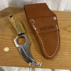 Whiteknuckler Fixed Blade Stainless Steel Straight Edge Wood Handle Finger Ring