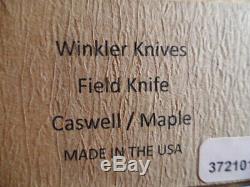 Winkler Field Knife New Never Used Maple Handle Beautiful Full Custom