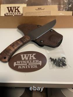 Winkler II Tribal Design Wooden Handle 80cr20v Carbon Steel & Leather Sheath