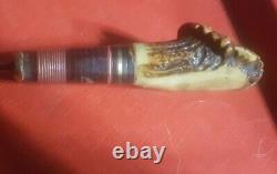 Woodcraft Custom Crown Stag Handle Vtg Knife Antique