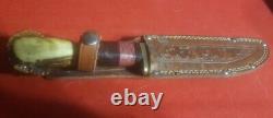 Woodcraft Custom Crown Stag Handle Vtg Knife Antique