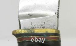 Z32 Vintage Marbles Wood Craft Knife Patent Pending 1915 Sheath No Original